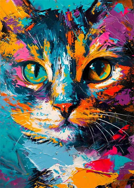 Affiche sur toile représentant des animaux colorés