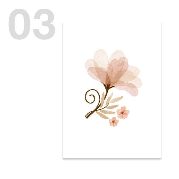 Affiche sur toile avec fleurs et papillons à l'aquarelle