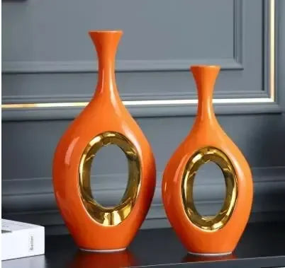 Vase en céramique orange