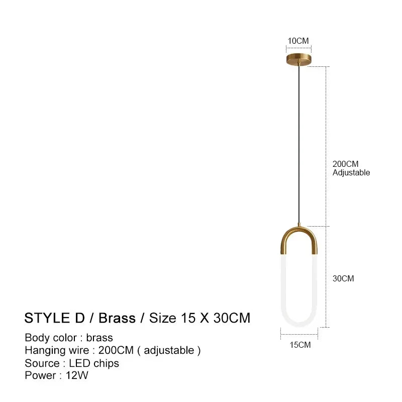 Lampe à suspension de luxe en forme d'anneau