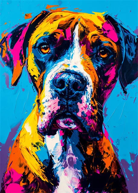 Affiche sur toile représentant des animaux colorés