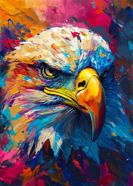 Affiche sur toile représentant des animaux colorés