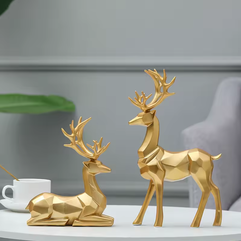 Set of 2 Geometric Deers