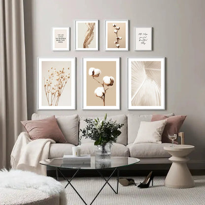 Affiche sur toile abstraite de fleurs jaunes