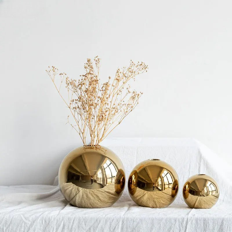 Golden Ball Ceramic Vase