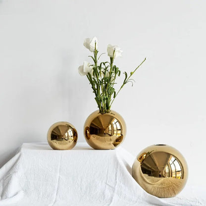 Golden Ball Ceramic Vase