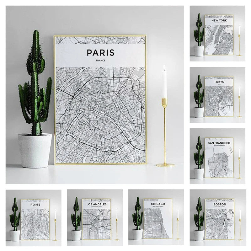 City Map Canvas Poster