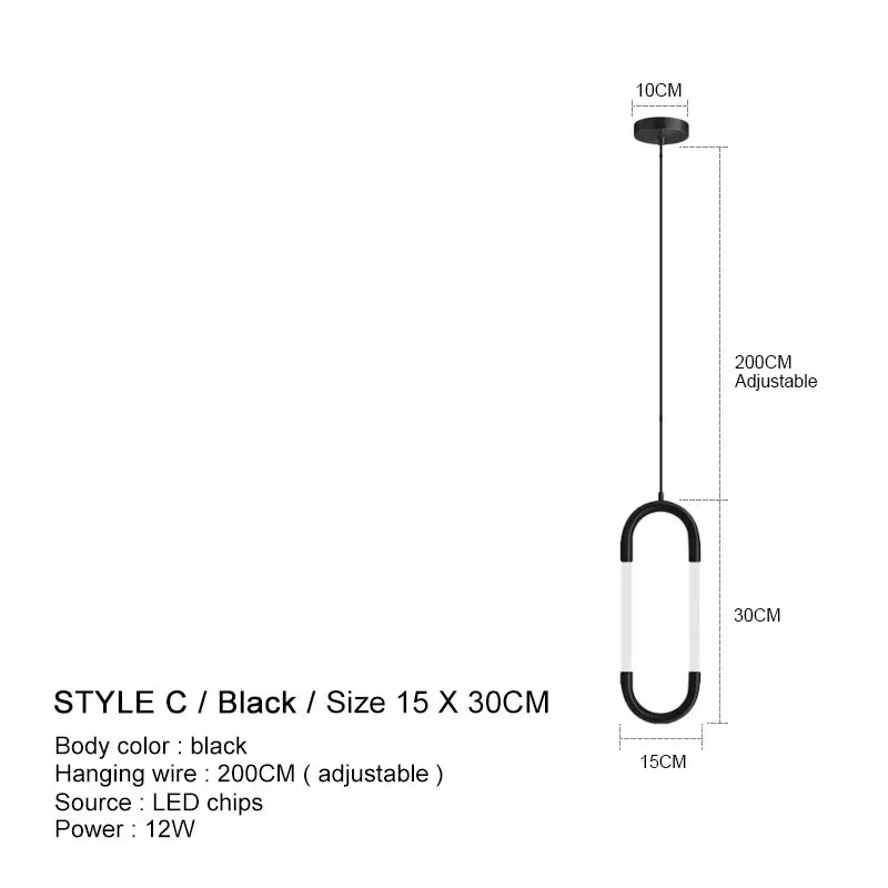 Lampe à suspension de luxe en forme d'anneau