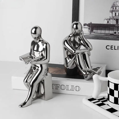 Readers Ceramic Statues Set