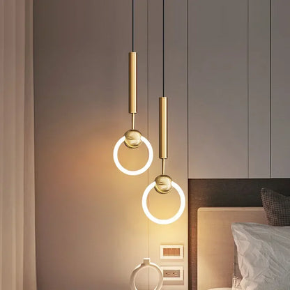 Lampe à suspension de luxe en forme d'anneau