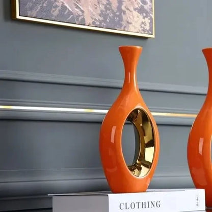 Vase en céramique orange