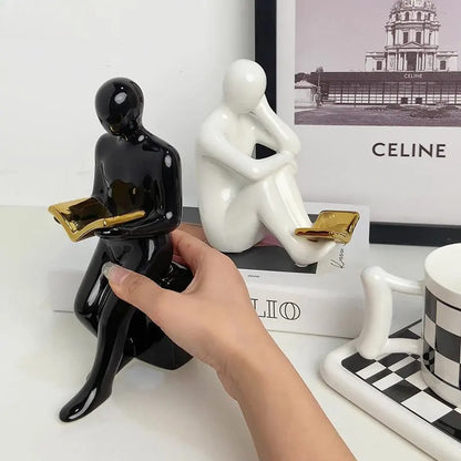 Readers Ceramic Statues Set