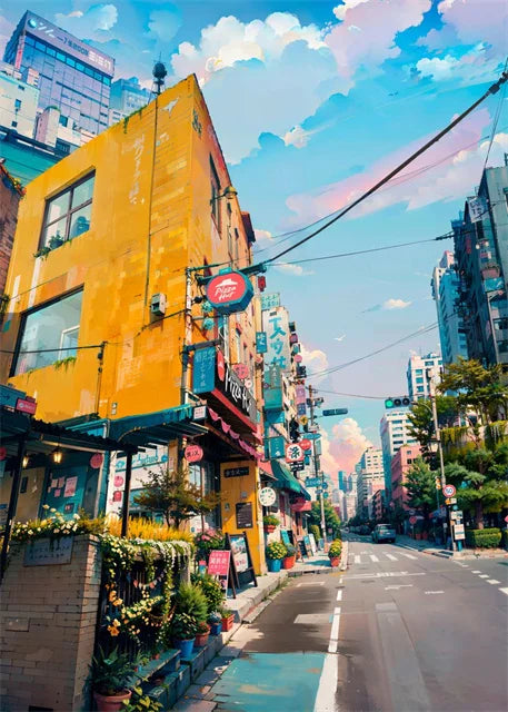 Japanese Street Scenery Canvas Poster