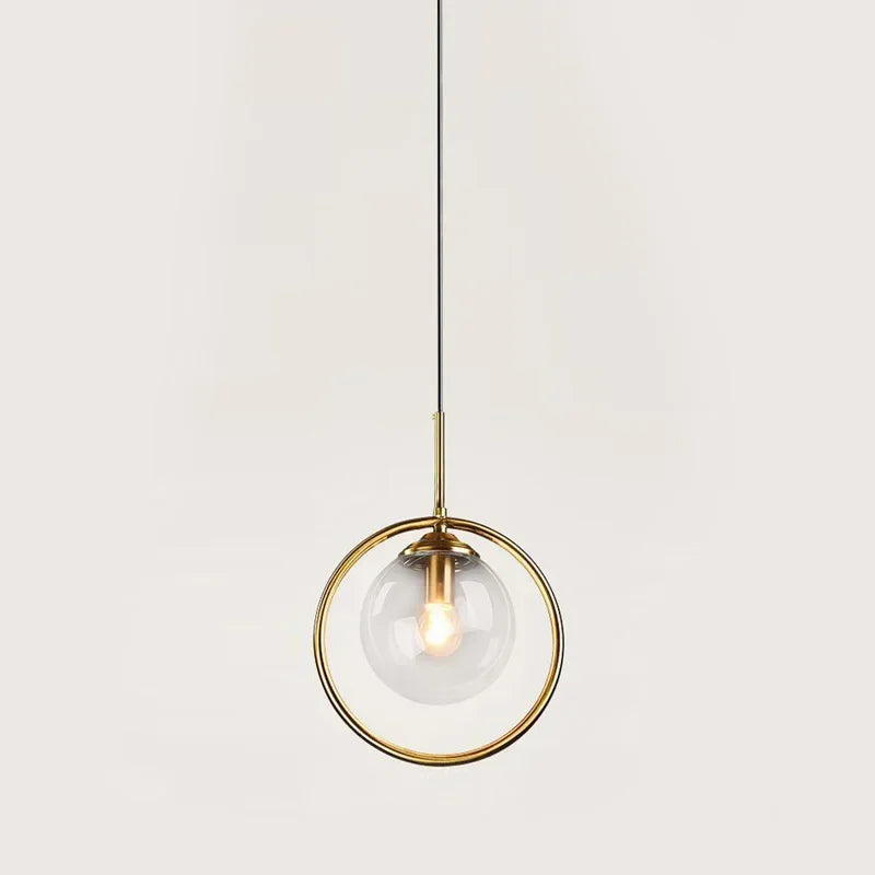 Lampe suspendue en forme de boule de verre