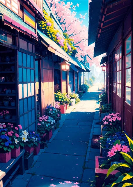 Japanese Street Scenery Canvas Poster