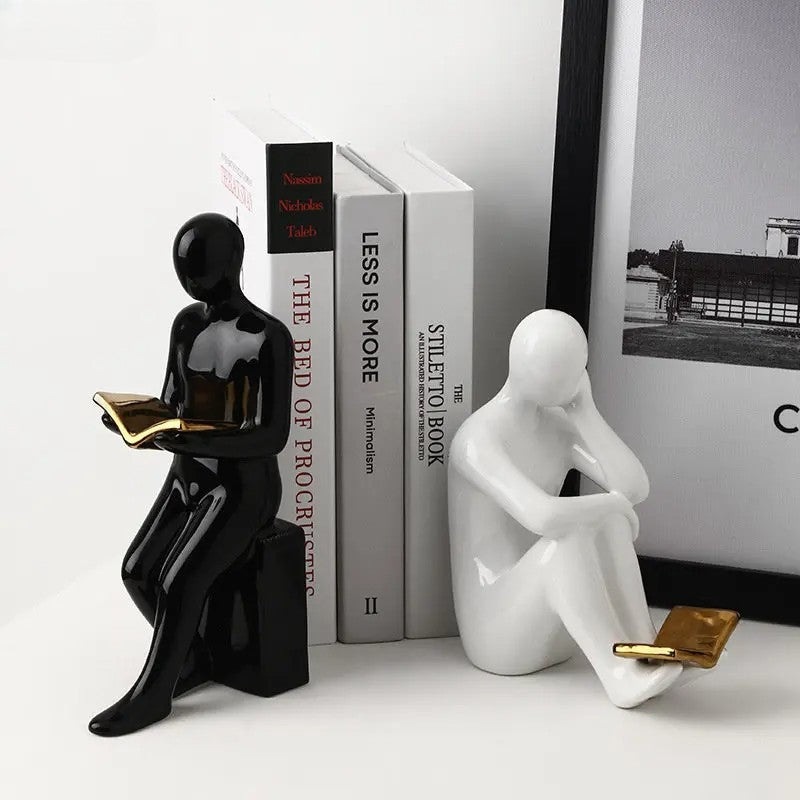 Readers Ceramic Statues Set