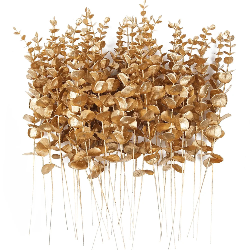 Artificial Eucalyptus Golden Leaves