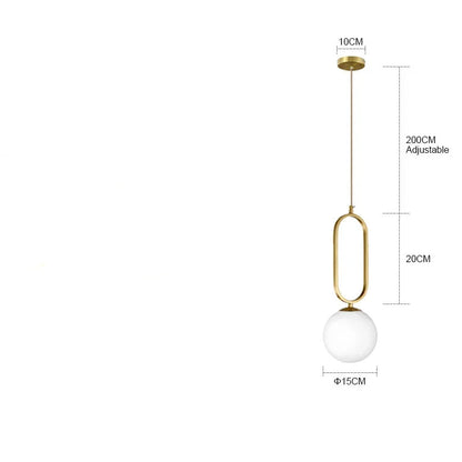 Lampe à ellipse dorée et boule de verre