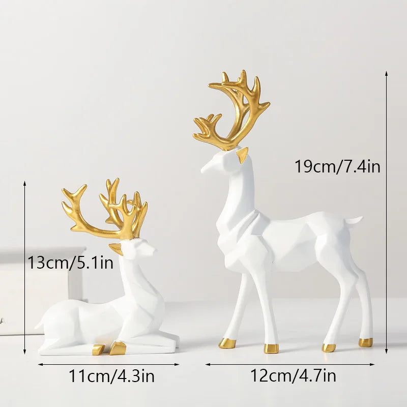 Lot de 2 cerfs géométriques