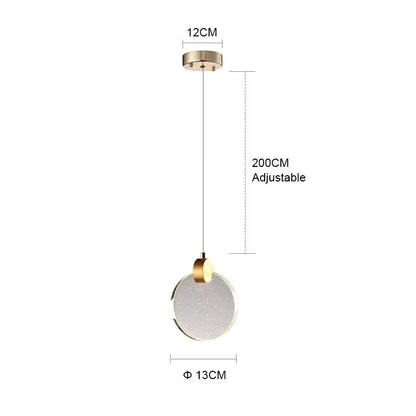 Lampe à suspension en forme de disque de cristal