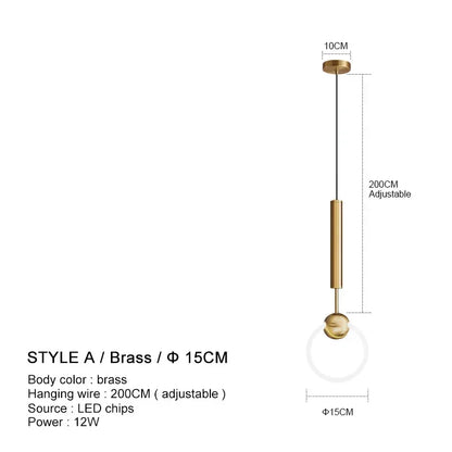 Lampe à suspension de luxe en forme d'anneau