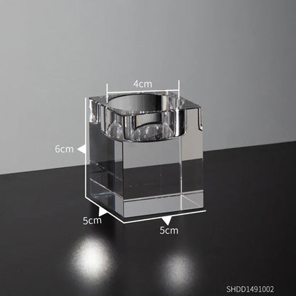 Bougeoir en verre cristal