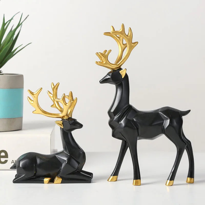 Set of 2 Geometric Deers