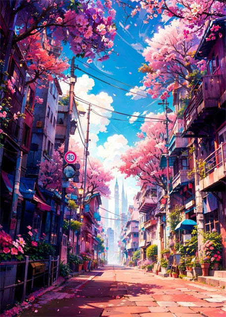 Japanese Street Scenery Canvas Poster