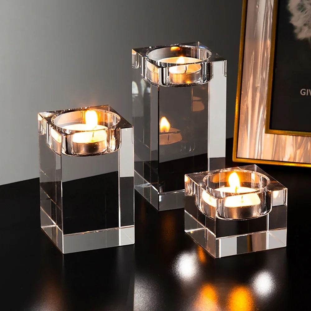 Crystal Glass Candle Holder