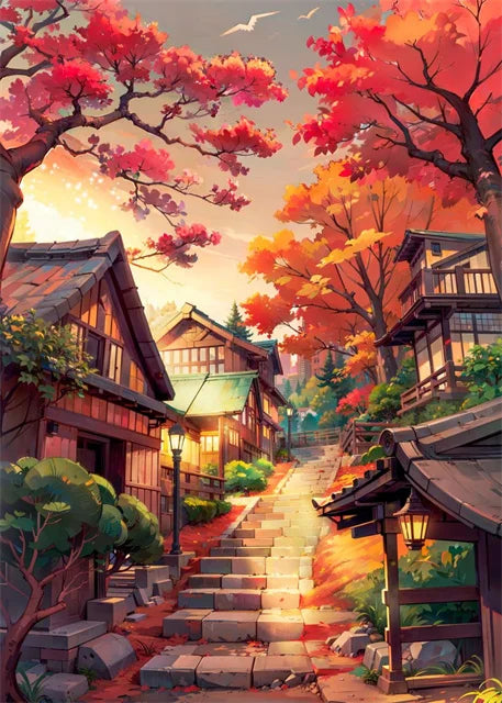 Japanese Street Scenery Canvas Poster