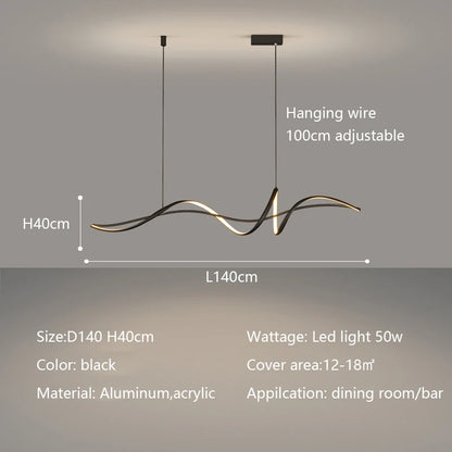 Lustre incurvé minimaliste