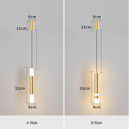 Lampe à suspension de luxe en forme de bâton