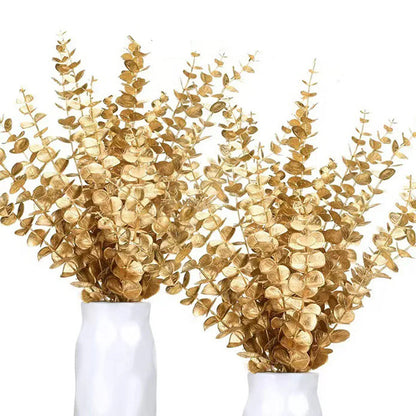 Artificial Eucalyptus Golden Leaves