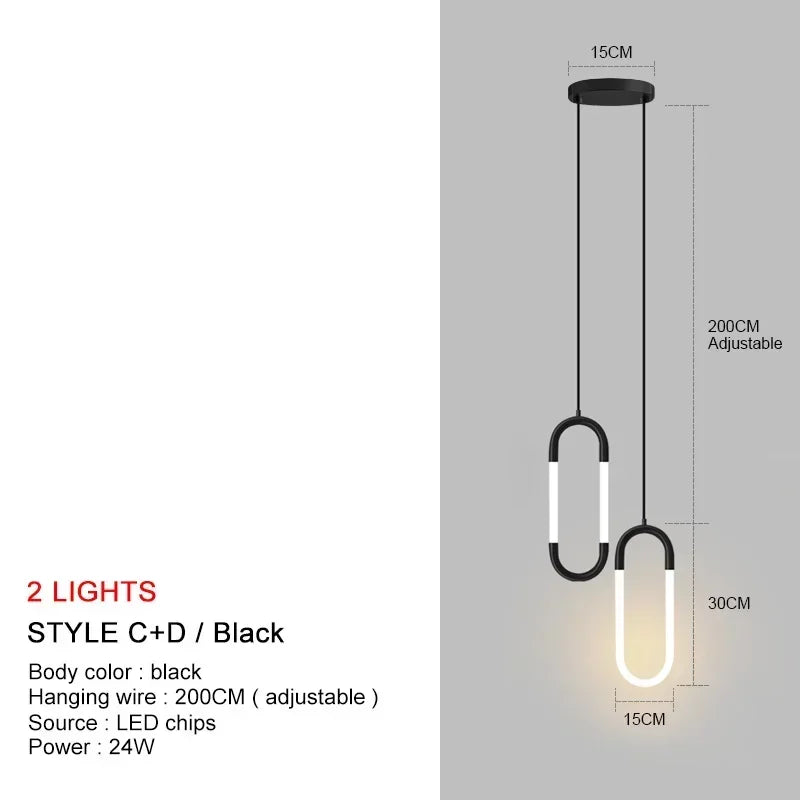 Lampe à suspension de luxe en forme d'anneau