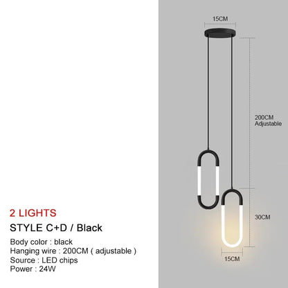 Lampe à suspension de luxe en forme d'anneau