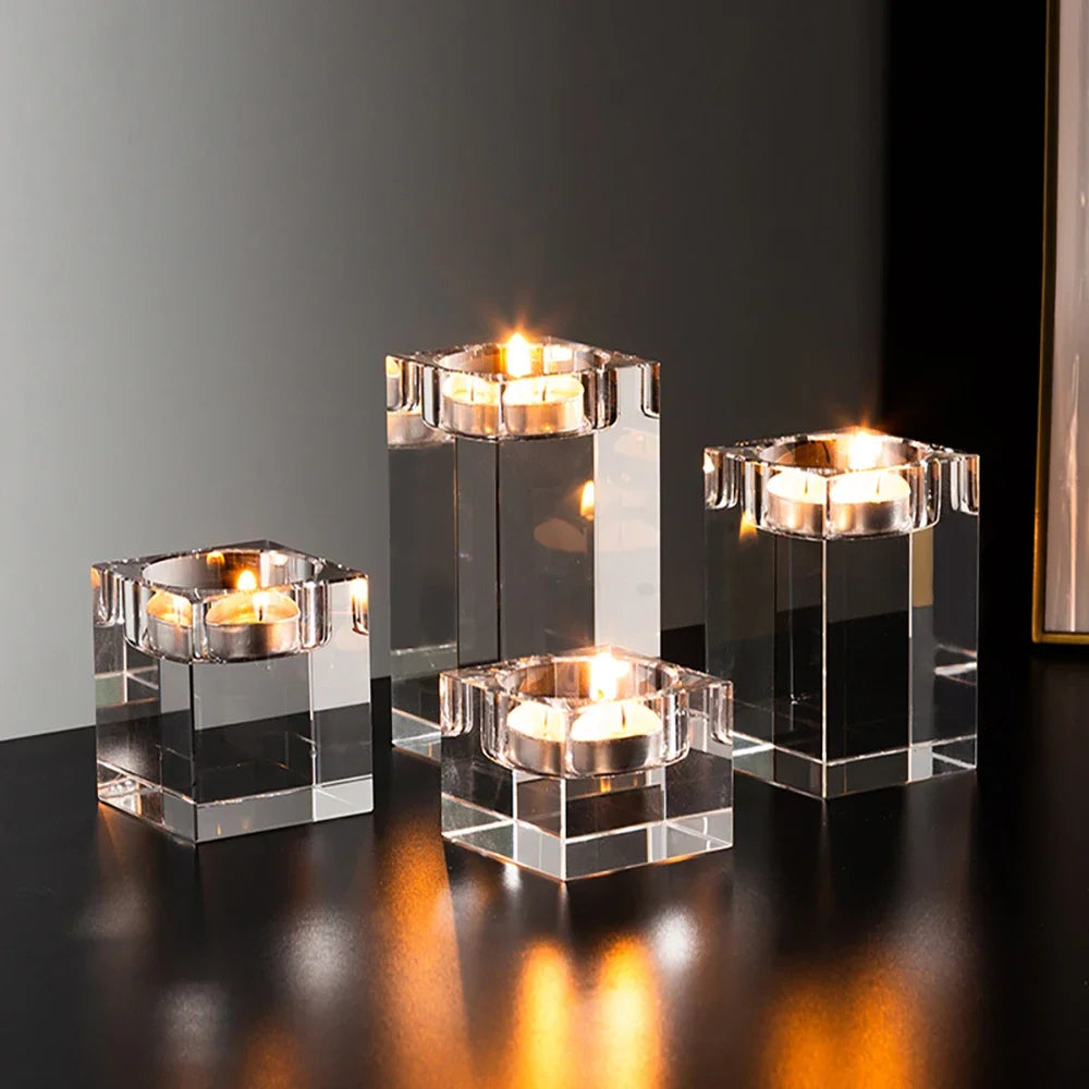 Crystal Glass Candle Holder