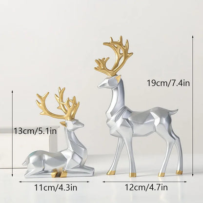 Lot de 2 cerfs géométriques