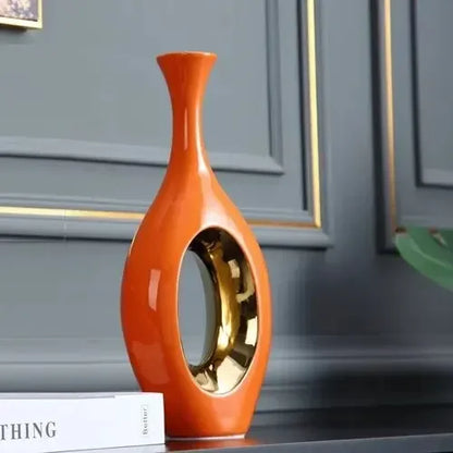 Vase en céramique orange