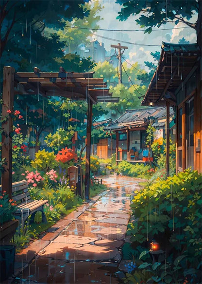 Japanese Street Scenery Canvas Poster