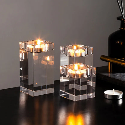 Crystal Glass Candle Holder