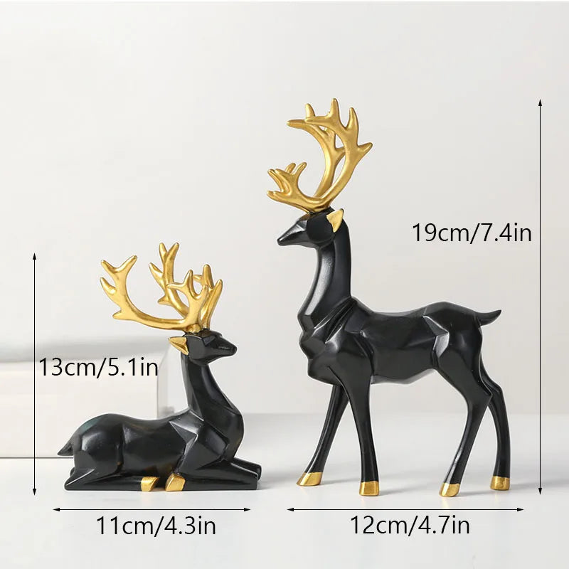 Lot de 2 cerfs géométriques