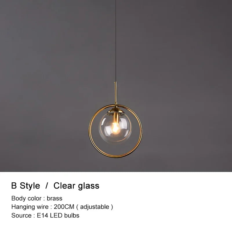 Glass Ball Pendant Light