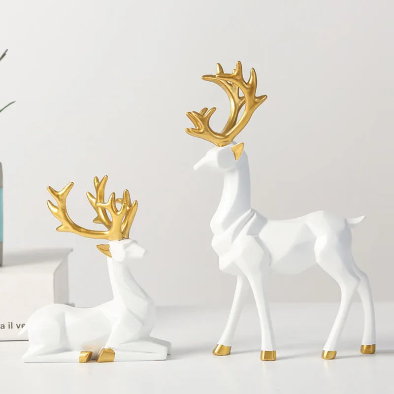 Set of 2 Geometric Deers