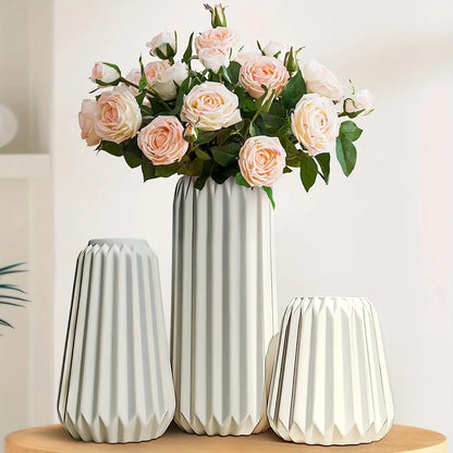 Set of 3 Vertical Pattern Vases