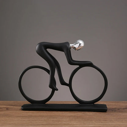 Statue de cycliste abstraite