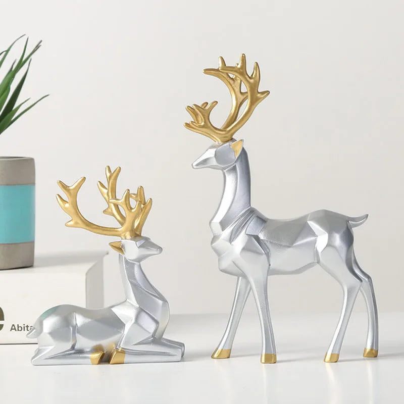 Set of 2 Geometric Deers