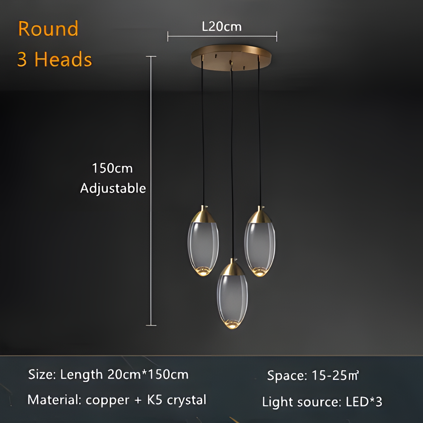 Crystal Glass Pendant Light