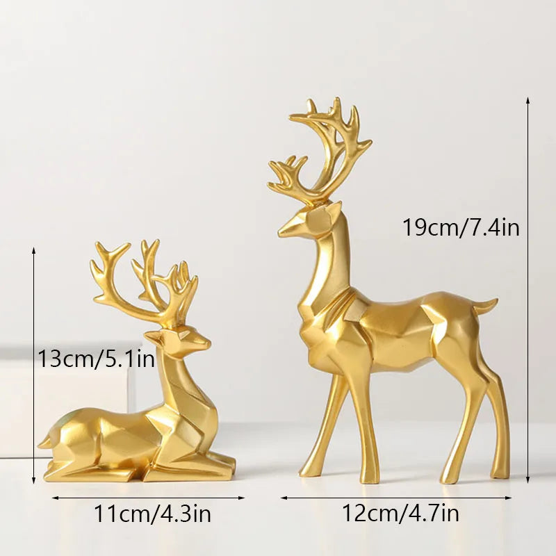 Set of 2 Geometric Deers