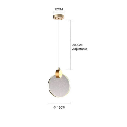 Lampe à suspension en forme de disque de cristal