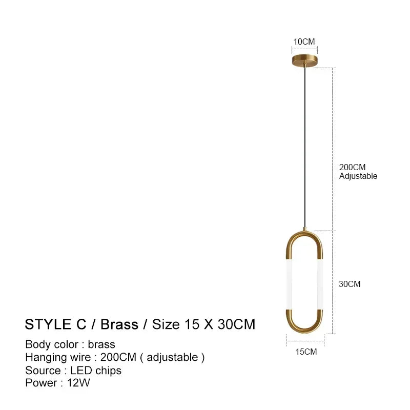 Lampe à suspension de luxe en forme d'anneau